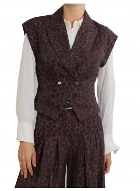 Gilet doppio petto stampa animalier spalle strutturate Imperial